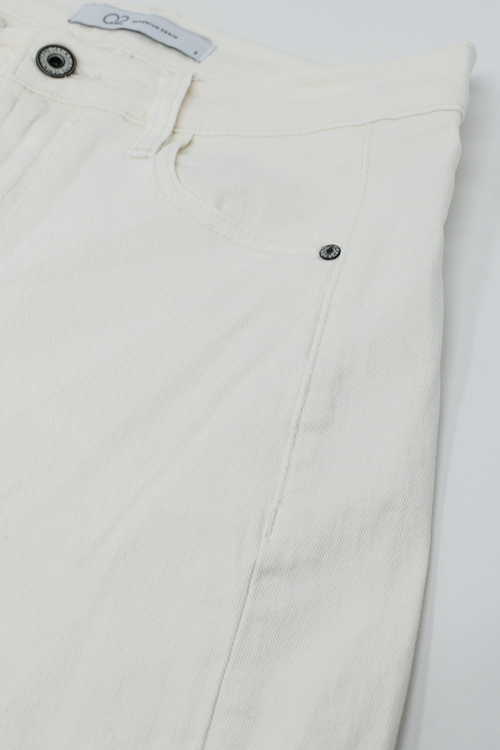 Extra wide leg trousers in cream color