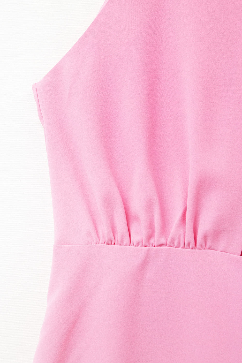 High Neck pink Jumpsuit with Front Pleat Detail