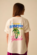 White t-shirt made in Italy with Honolulu graphic