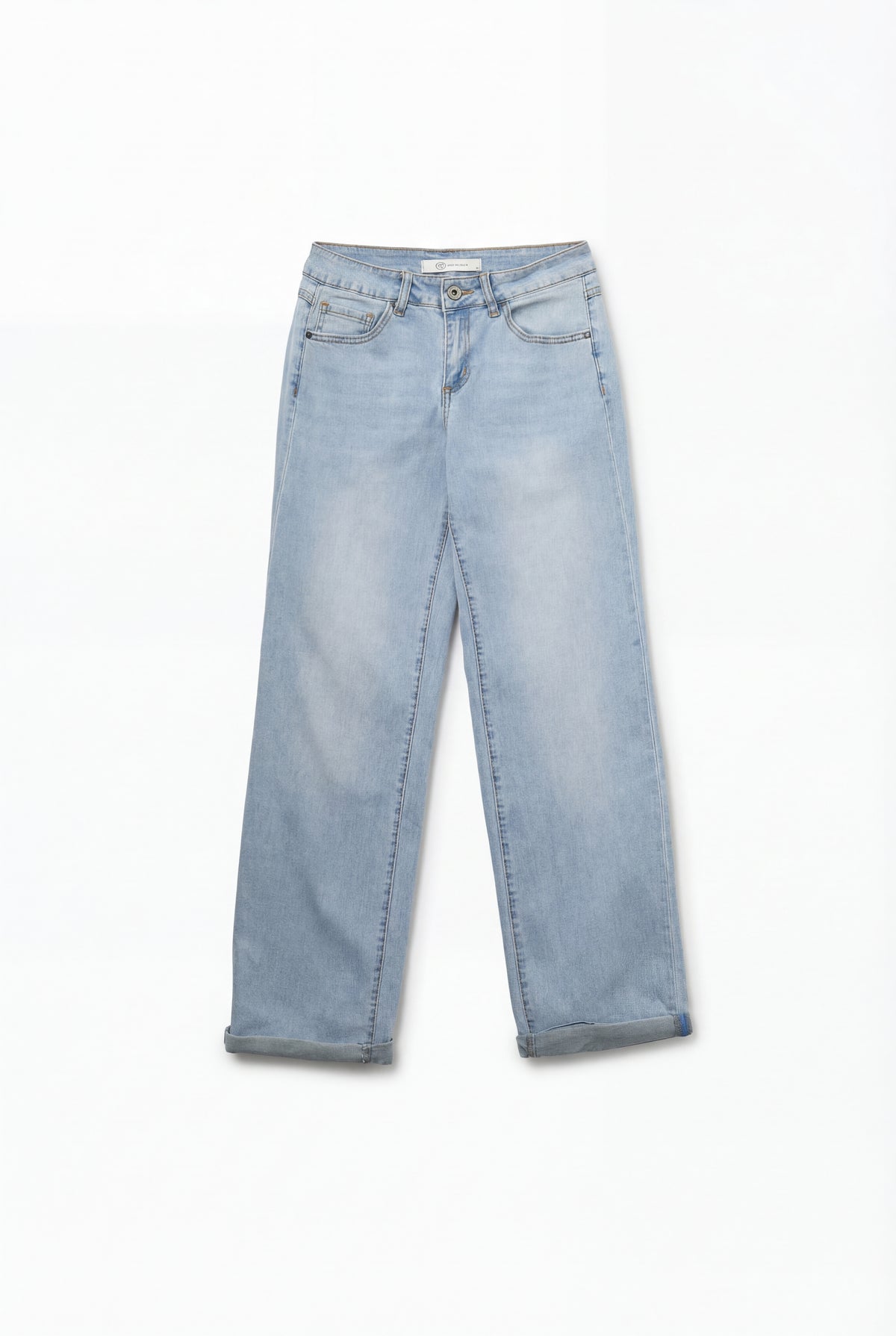 Straight-Leg Light Blue Jeans