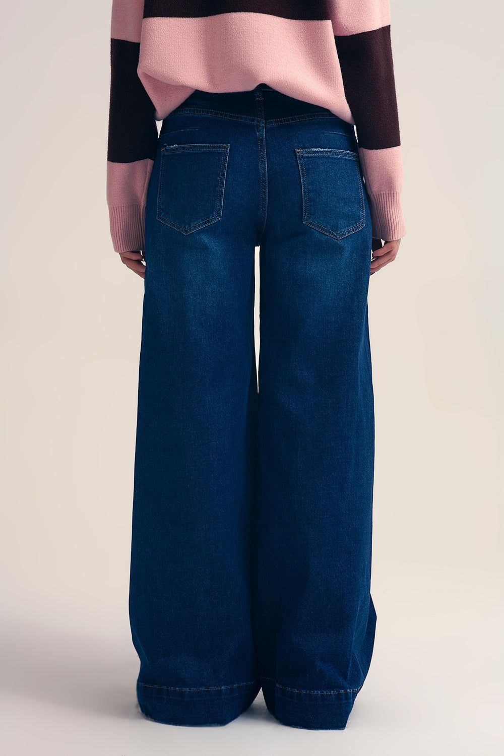 Dark wash Blue Jeans with extra wide leg