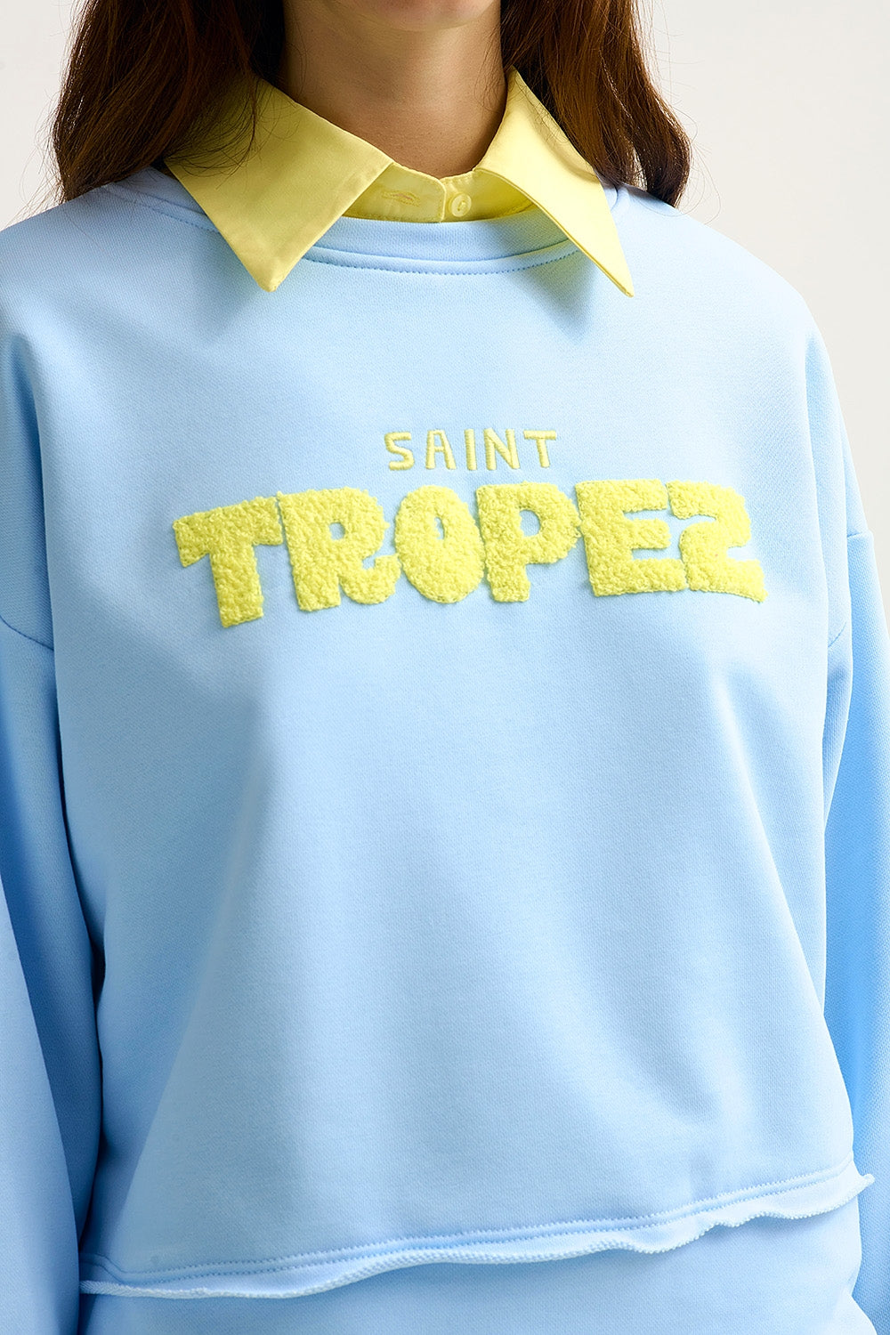 Saint Tropez Embroidered baby Blue Sweatshirt