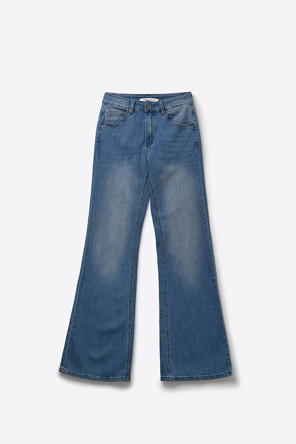 Light Wash Flared Stretch Jeans