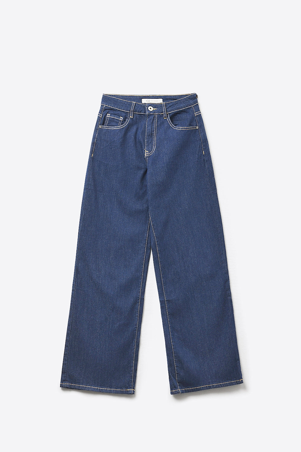 Blue Wide-Leg High-Rise Denim Jeans