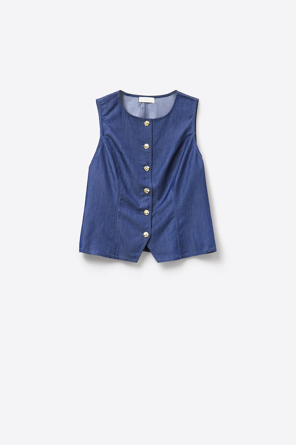 Sleeveless Button-Front Vest & Wide-Leg Trouser Set