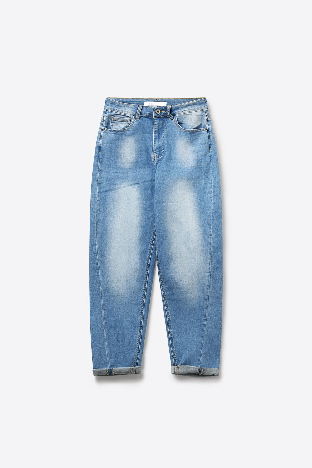 Light Blue Denim mom style Fit Jeans in ankle Length