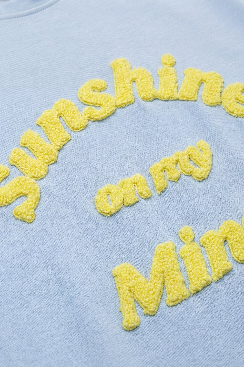 Light Blue Relaxed Fit Tee with Yellow Lettering