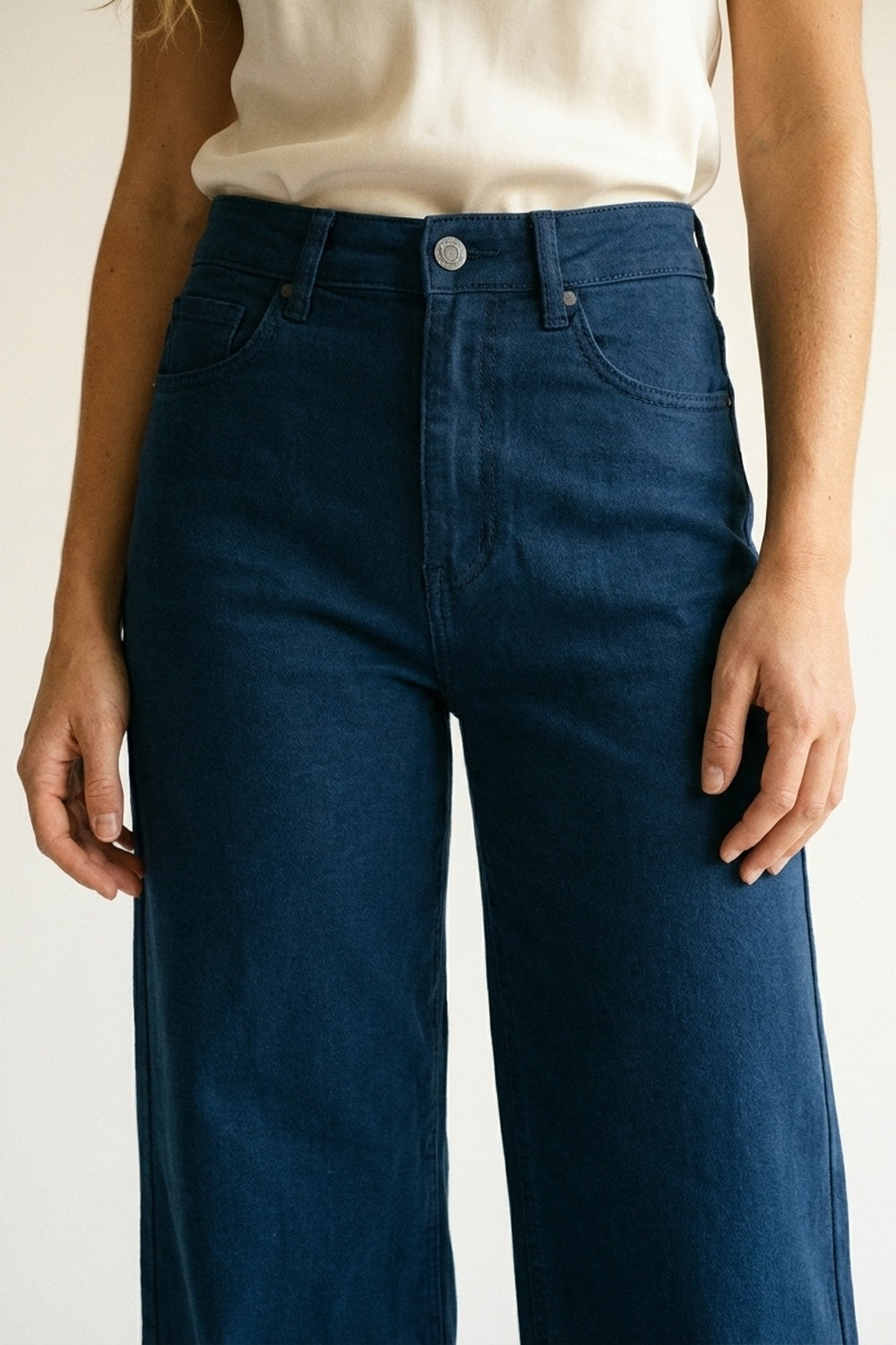 Dark blue Straight Pants wide leg