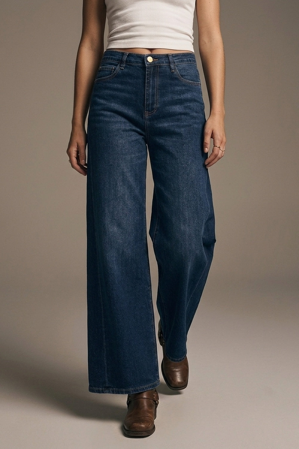 Extra Wide Leg Jeans in Dark Wash