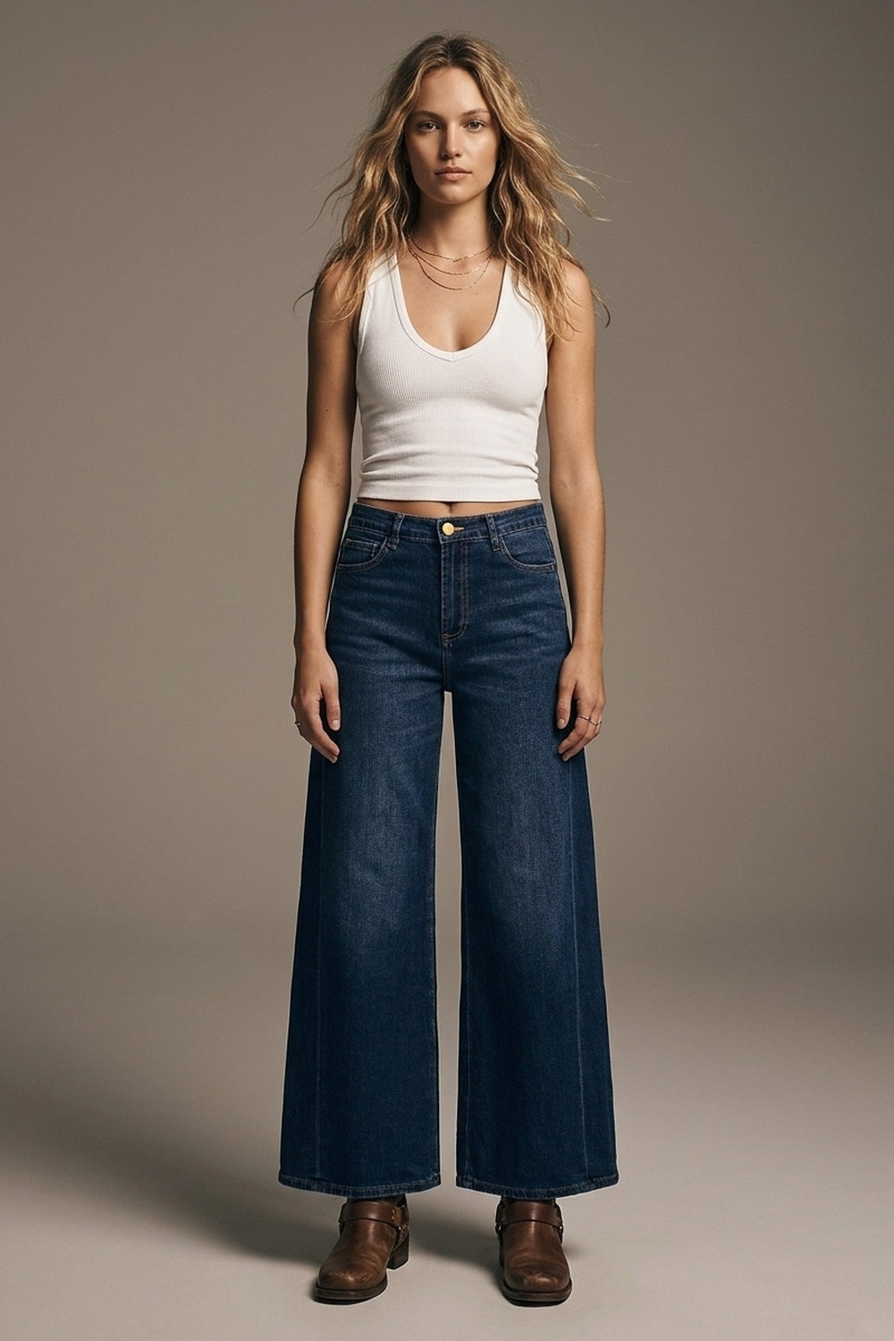 Extra Wide Leg Jeans in Dark Wash