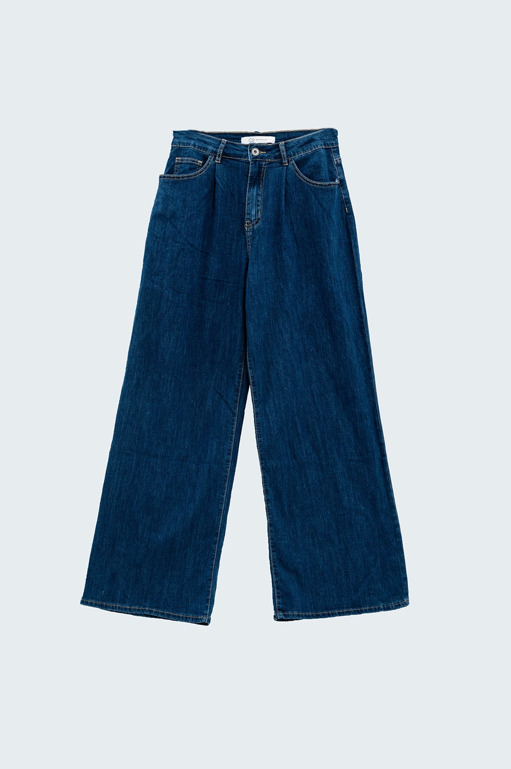 Boyfriend Wide leg  five pocket jeans in dark wash