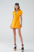 Yellow playsuit with Tie Closing at the Side