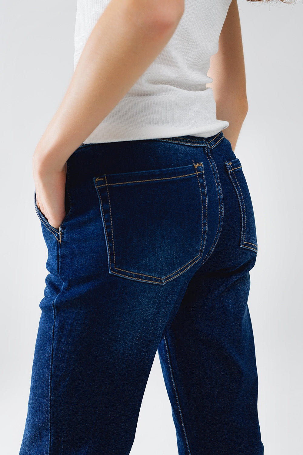 High waist Dark Blue Flare Jeans